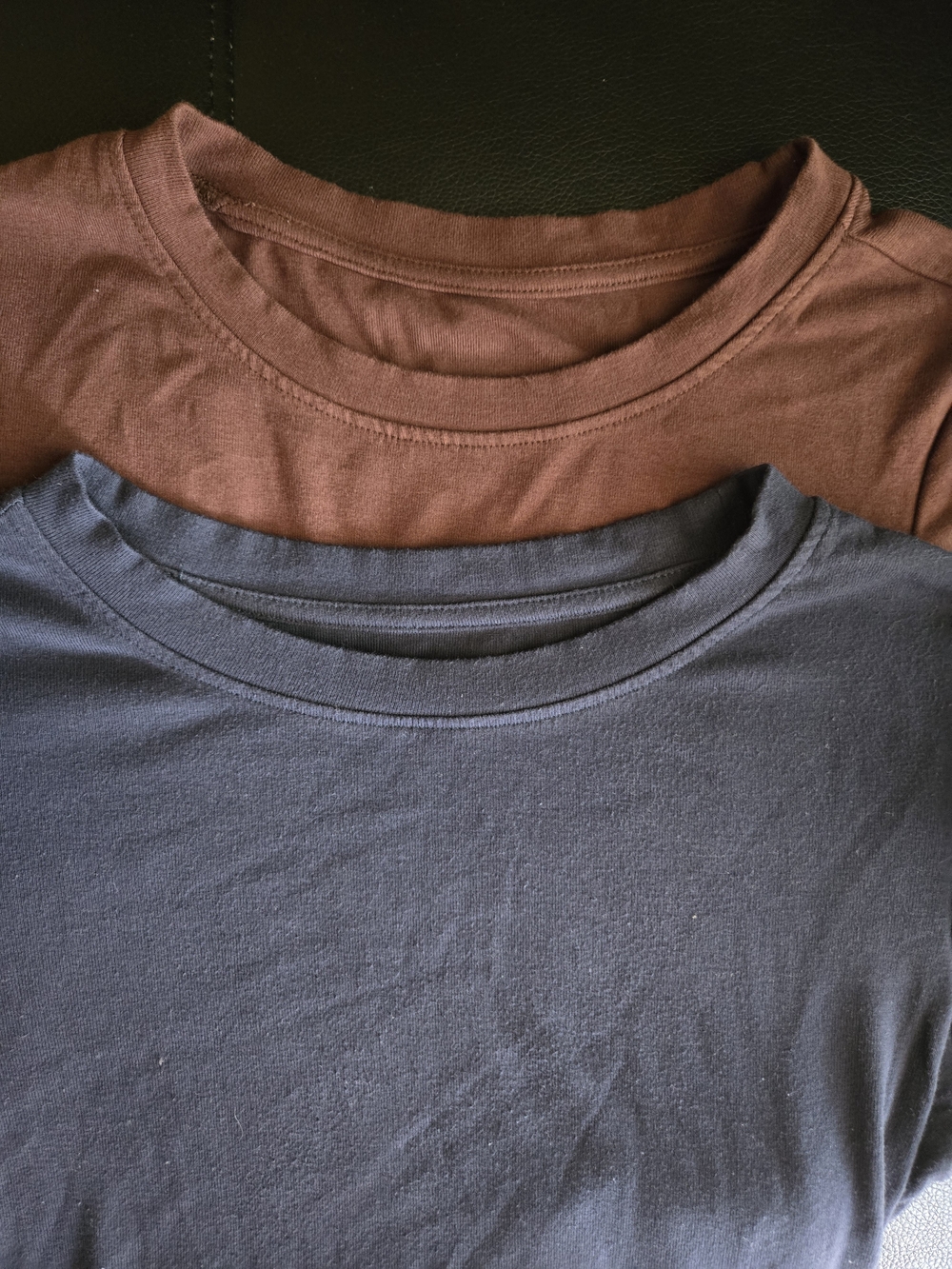 Women's Crew Neck Bodysuit Duo — Brown & Navy Blue